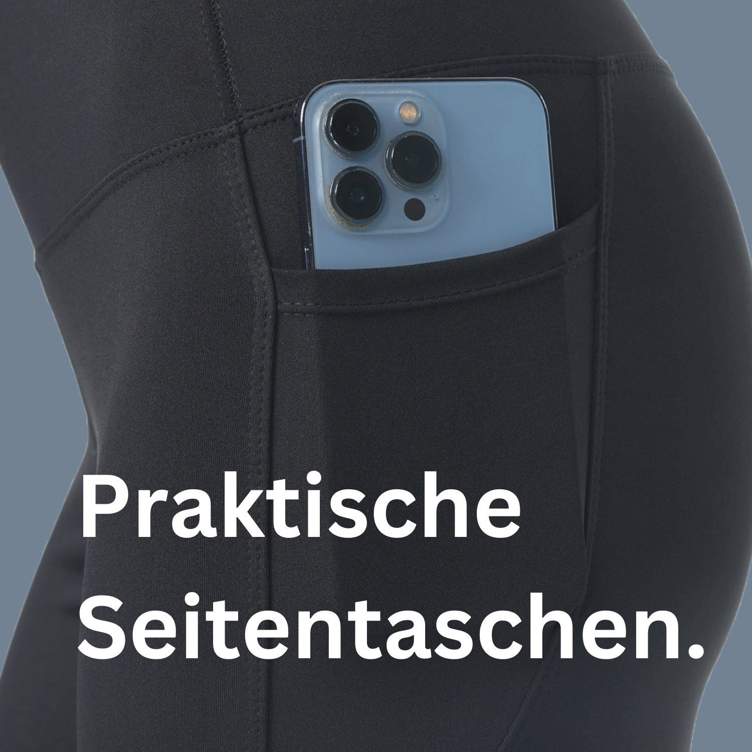Frentree Leggings mit Taschen für Damen, Lange Sporthose, (High Waist, Yogaleggings in vielen Farben) Laufhose mit hohem Komfort