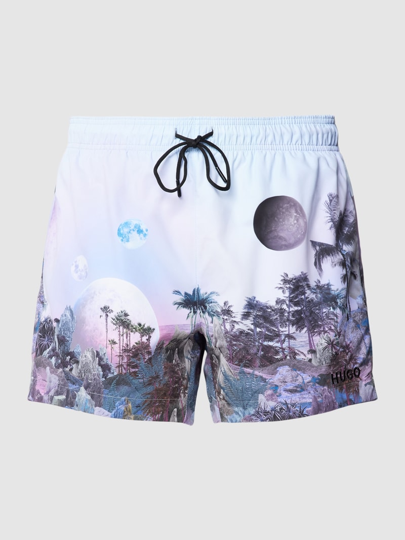Badehose mit Allover-Muster Modell 'SUNCHI' in flieder