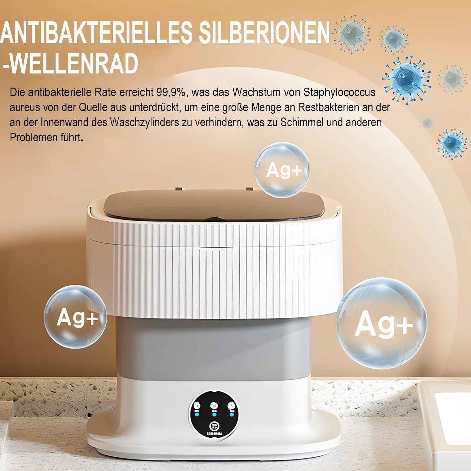 Mutoy Wäscheschleuder Mini Faltbare Waschmaschine,Reisewaschmaschine,Waschautomat bis 2 KG, Camping Mobile Waschmaschine mit Wäscheschleuder mit Ablaufkorb