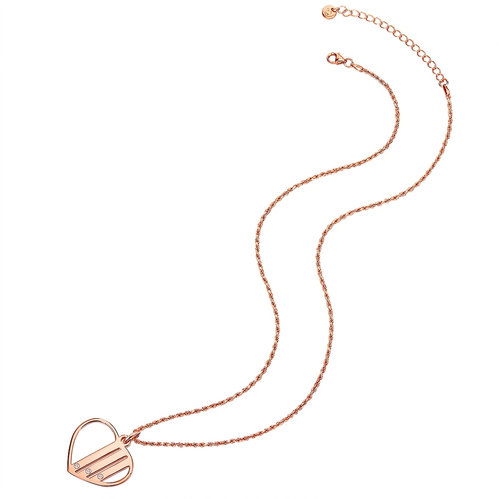 Glanzstücke München Collier en argent Coeur Argent sterling Oxyde de zirconium (CZ) en Or rose collier