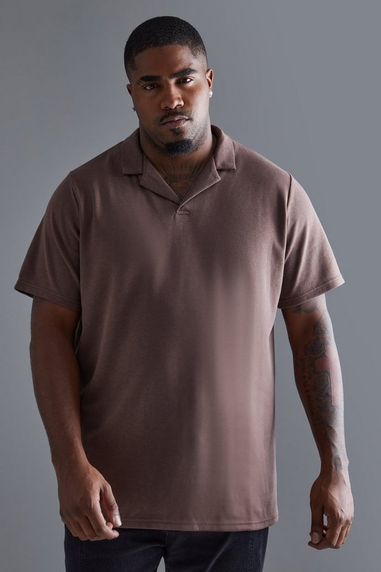 Plus Slim-Fit Poloshirt aus Interlock-Jersey