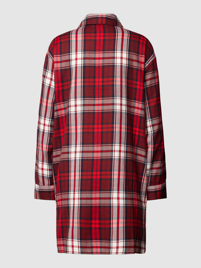 Nachthemd mit Tartan-Karo in bordeaux rot
