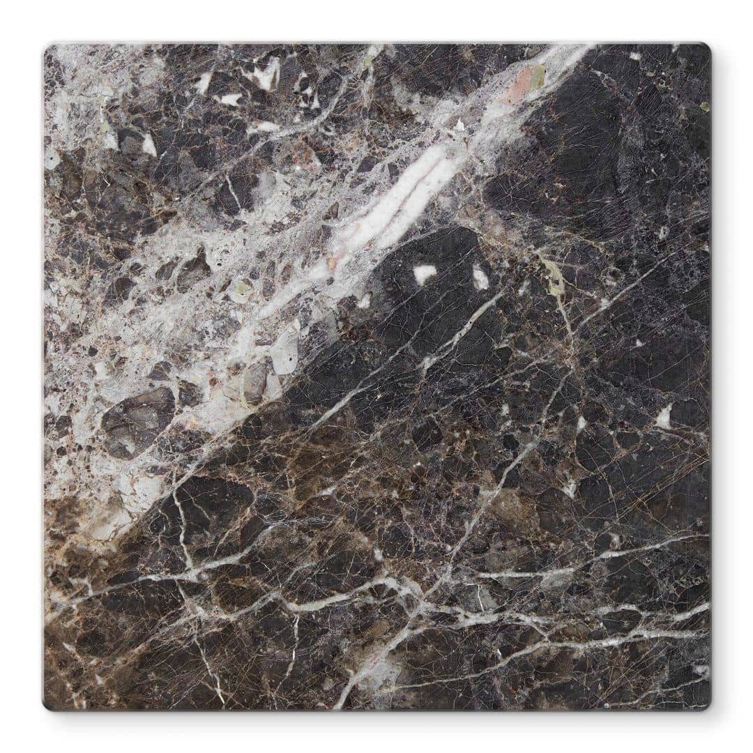 K&L Wall Art Arbeitsplatte Glas Tischplatte Naturstein Beistelltisch Marmor schwarz Marmoroptik