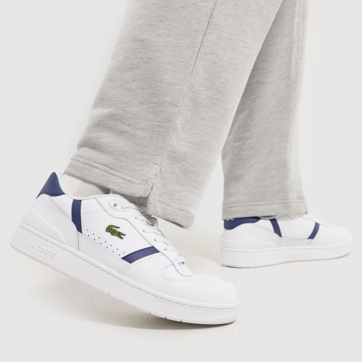 Lacoste – Vitt och marinblått set med t-clips