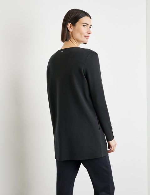 Offener Cardigan mit dekorativen Knöpfen