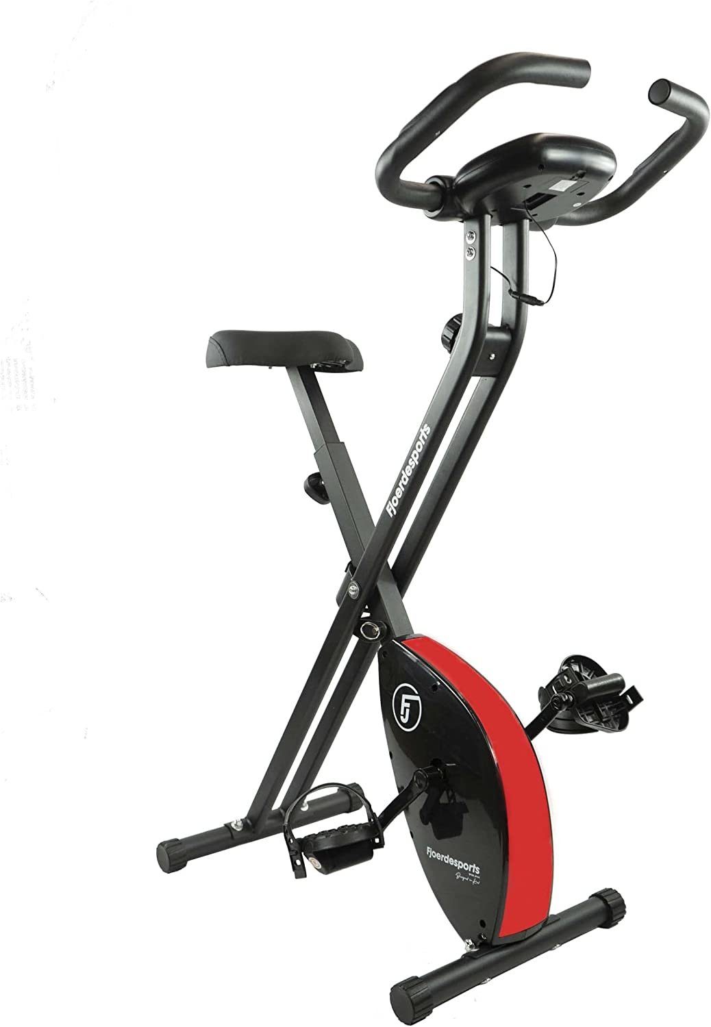 Fjoerdesports Heimtrainer Faltbarer Heimtrainer mit LCD Display Hometrainer Fitnessfahrrad (Maximales Benutzergewicht 110 Kg inkl. verstellbaren Sitz, klappbarer Hometrainer, inklusive Pulsmessung, maximales Benutzergerwicht 110 kg, Fitness Bike, Sen