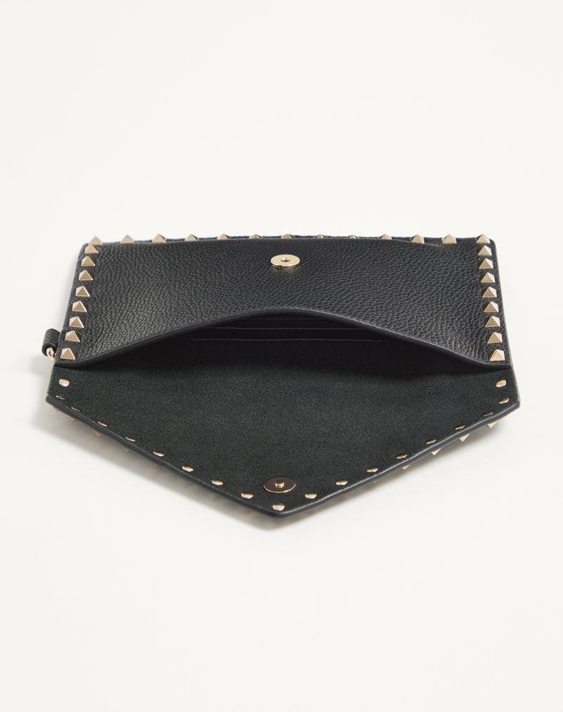 Bolsa Rockstud em couro de bezerro granada