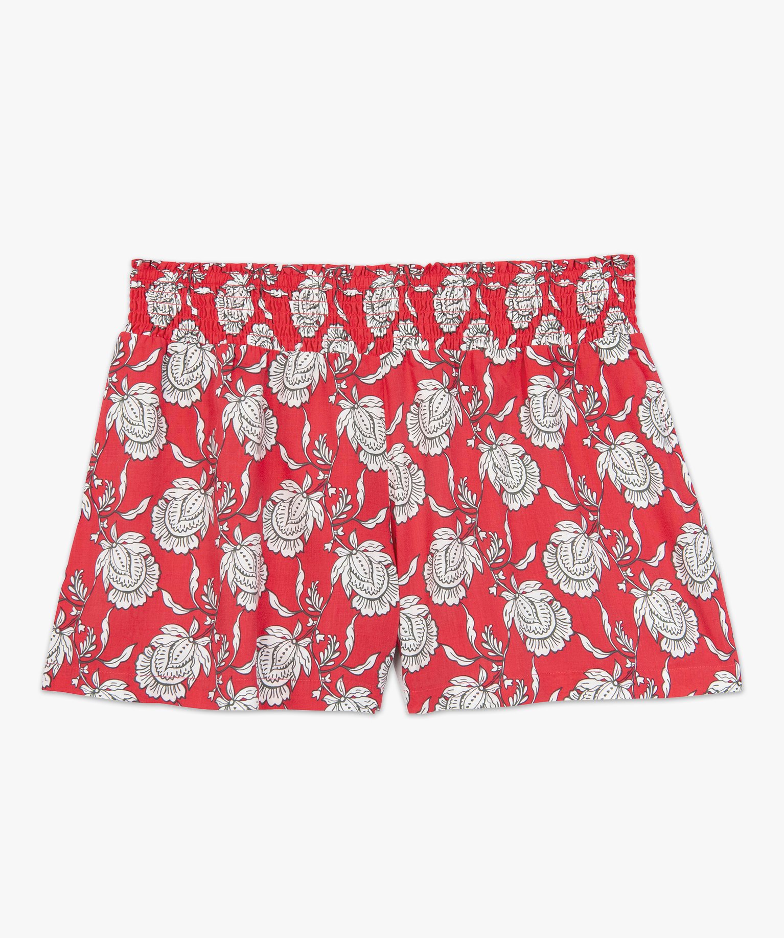 Short de pyjama femme imprimé avec taille smockée imprime | GEMO