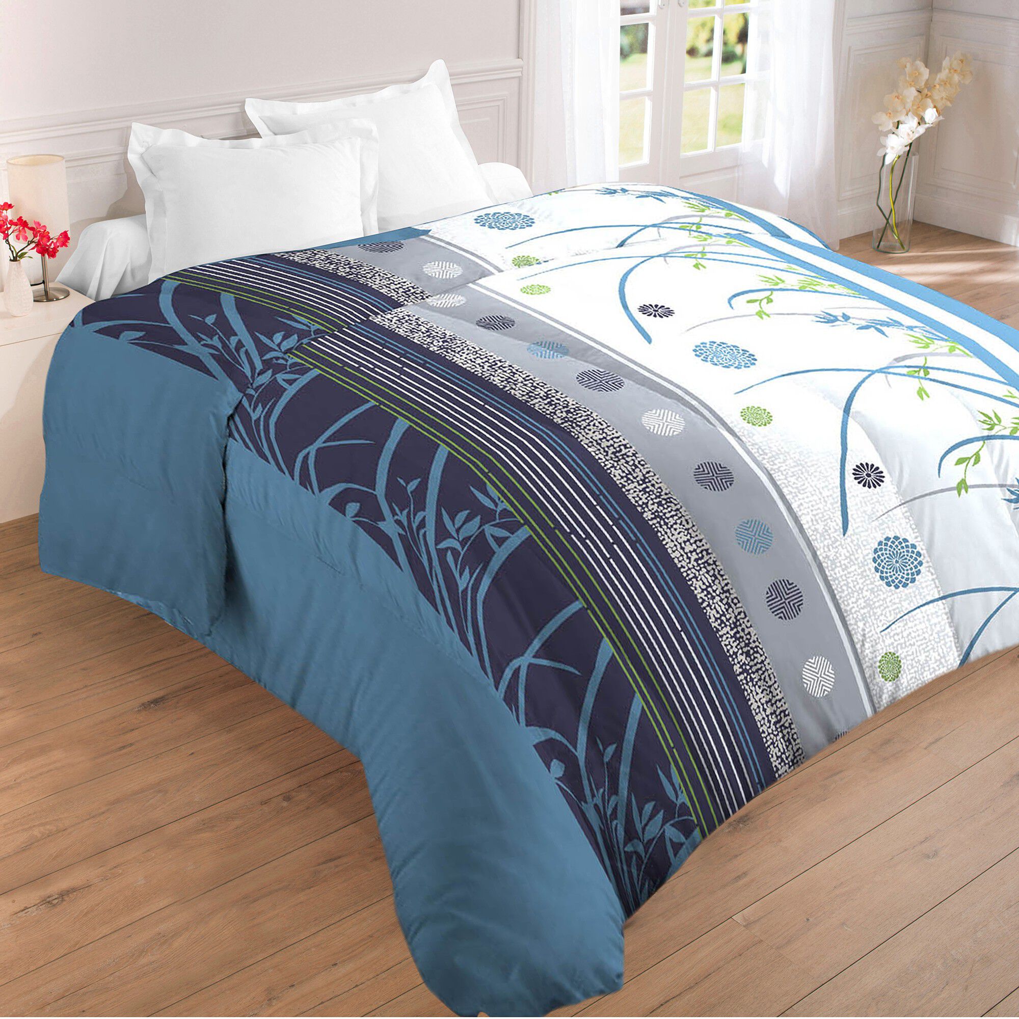 Couette microfibre imprimée Floral 400g/m2