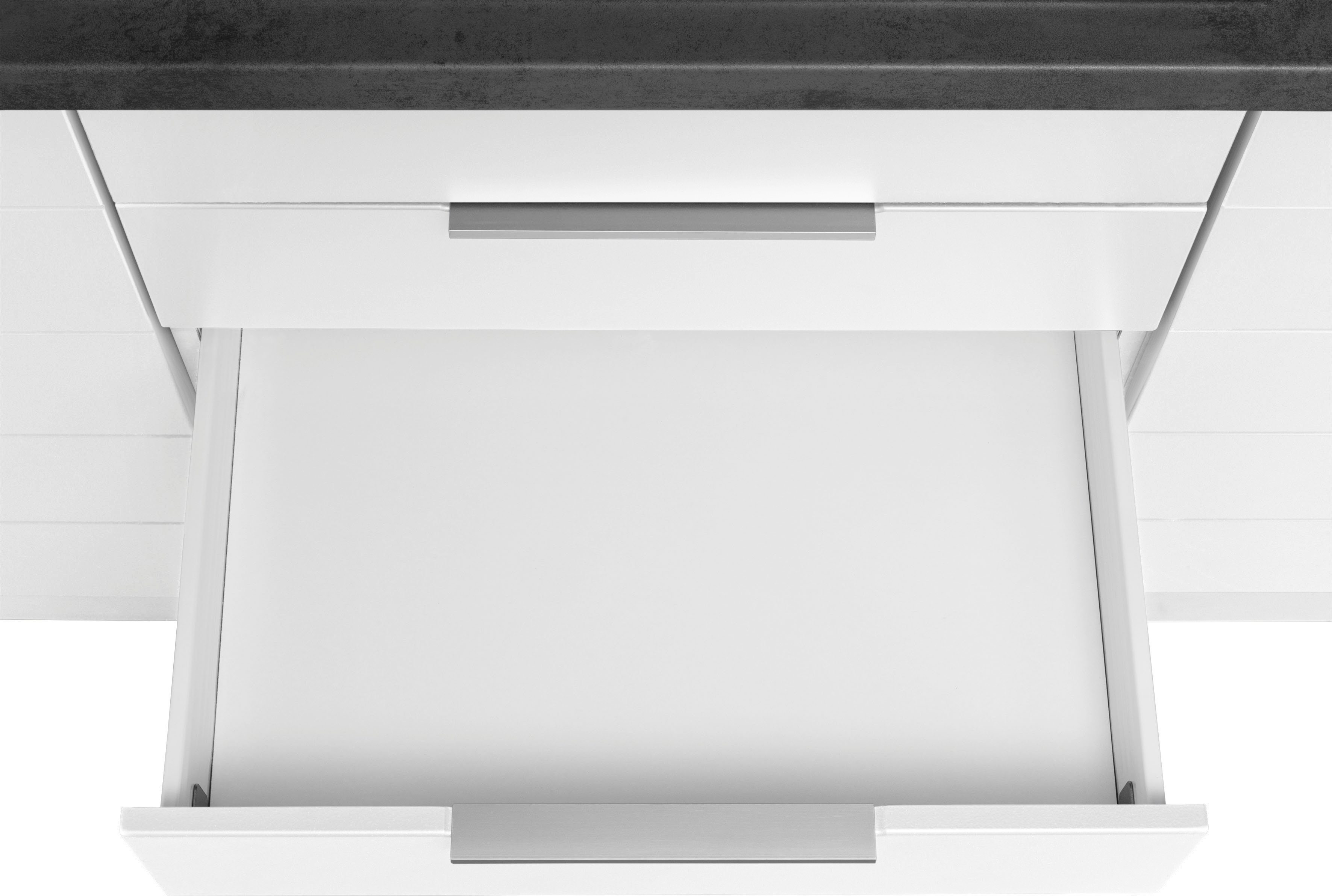 HELD MÖBEL Küche Luhe, 390 cm breit, wahlweise mit oder ohne E-Geräten, gefräste MDF-Fronten