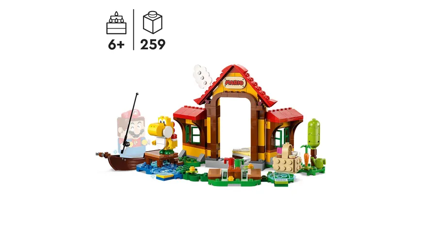 LEGO Super Mario 71422 Picknick bei Mario – Erweiterungsset mit Yoshi