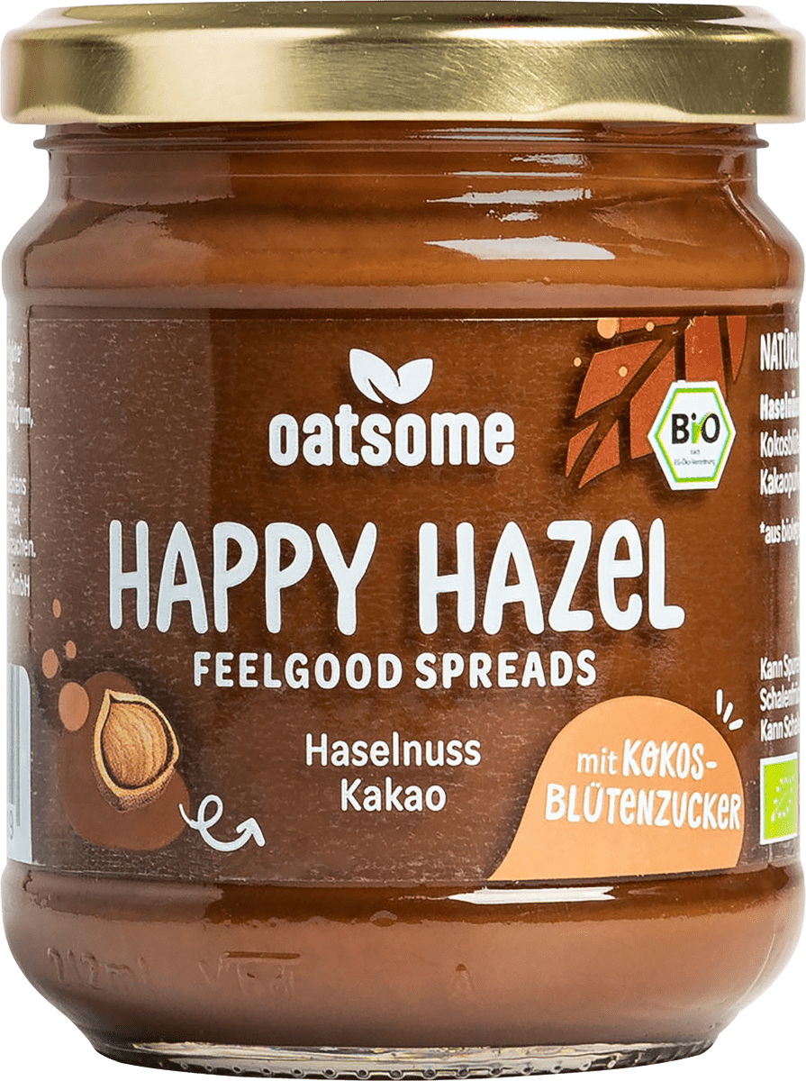Haselnussmus, \Happy Hazel\ Feelgood Spreads, Haselnuss Kakao, 200 g