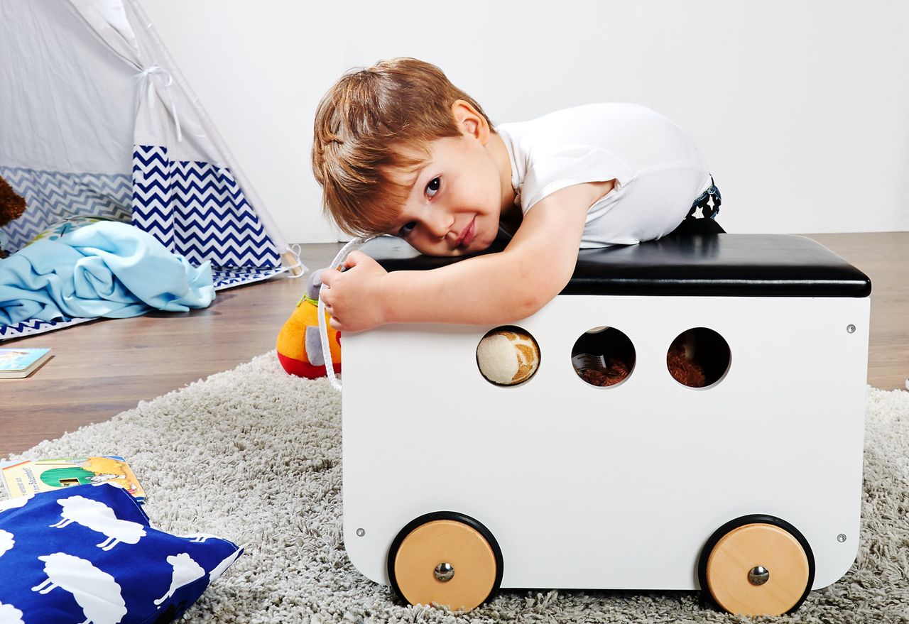 Pinolino Kinderträume Pinolino Spielzeugkiste mit Rollen Jim, weiß