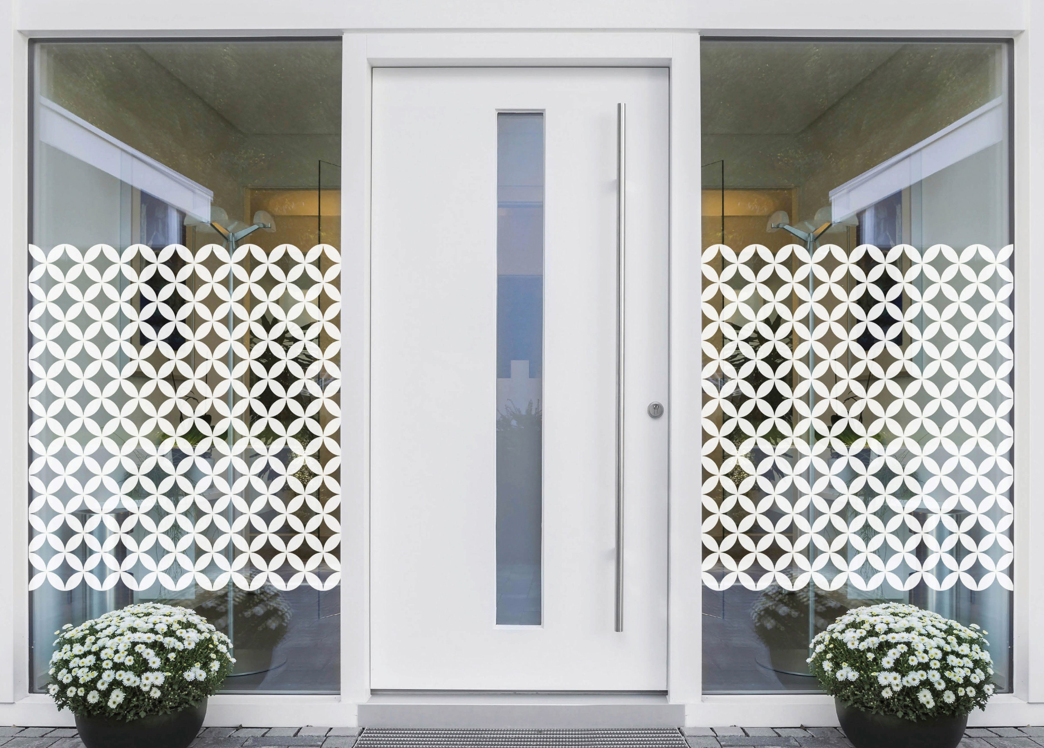 Fensterfolie Look Chadi white, MySpotti, halbtransparent, glatt, 60 x 100 cm, statisch haftend