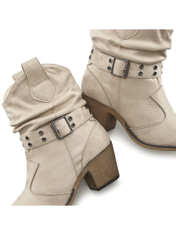 LASCANA Cowboy Stiefelette in beige günstig kaufen 42