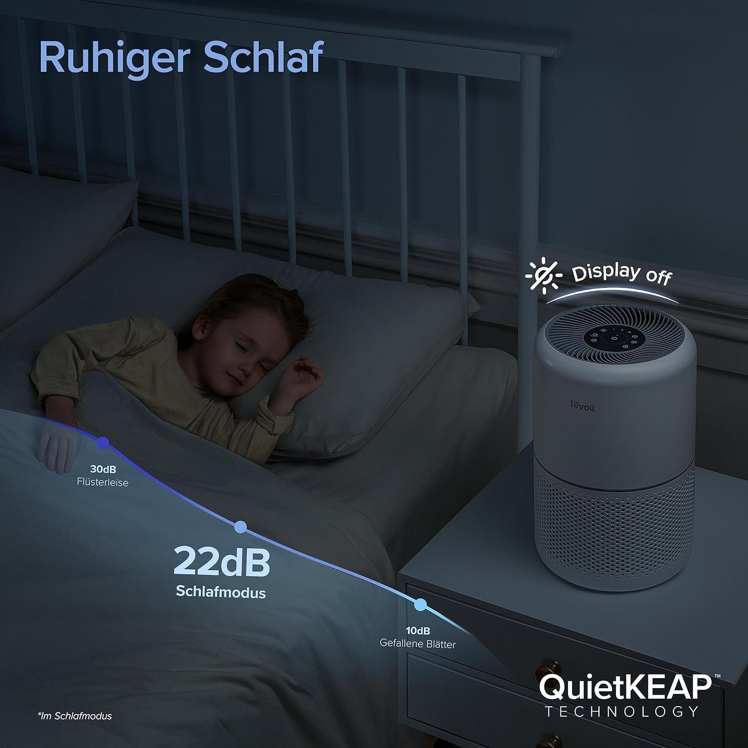 Levoit Luftreiniger Allergiker mit HEPA Luftfilter gegen Schimmel Staub Pollen Tierhaare, für 50 m² Räume, CADR 240m³/h Raucherzimmer Air Purifier 22dB Schlafmodus Timer