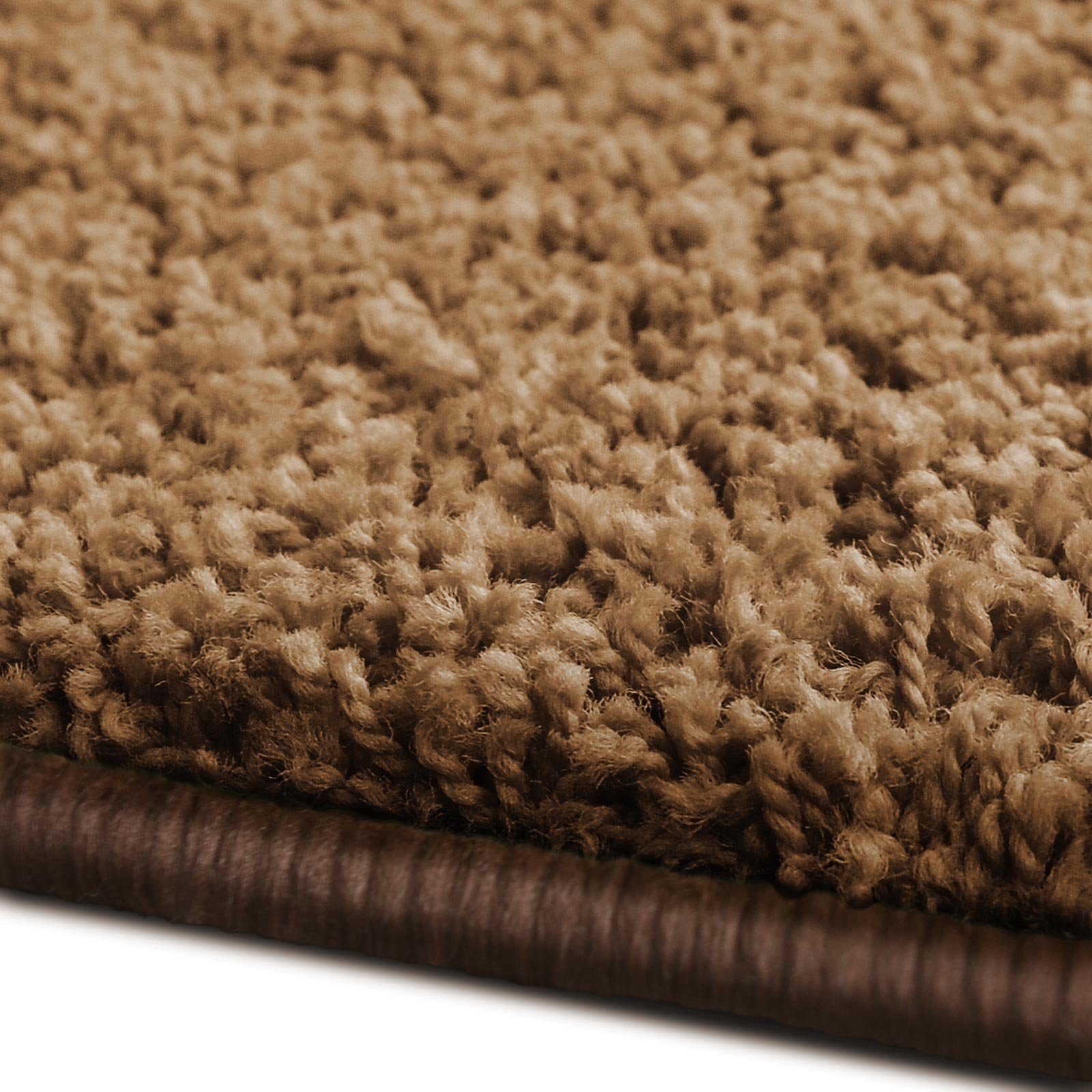 Hochflor-Bettumrandung Barcelona Hellbraun, 3 Größen, Teppichläufer, ideal im Schlafzimmer Floordirekt, Höhe 22 mm, (3-tlg), Shaggy