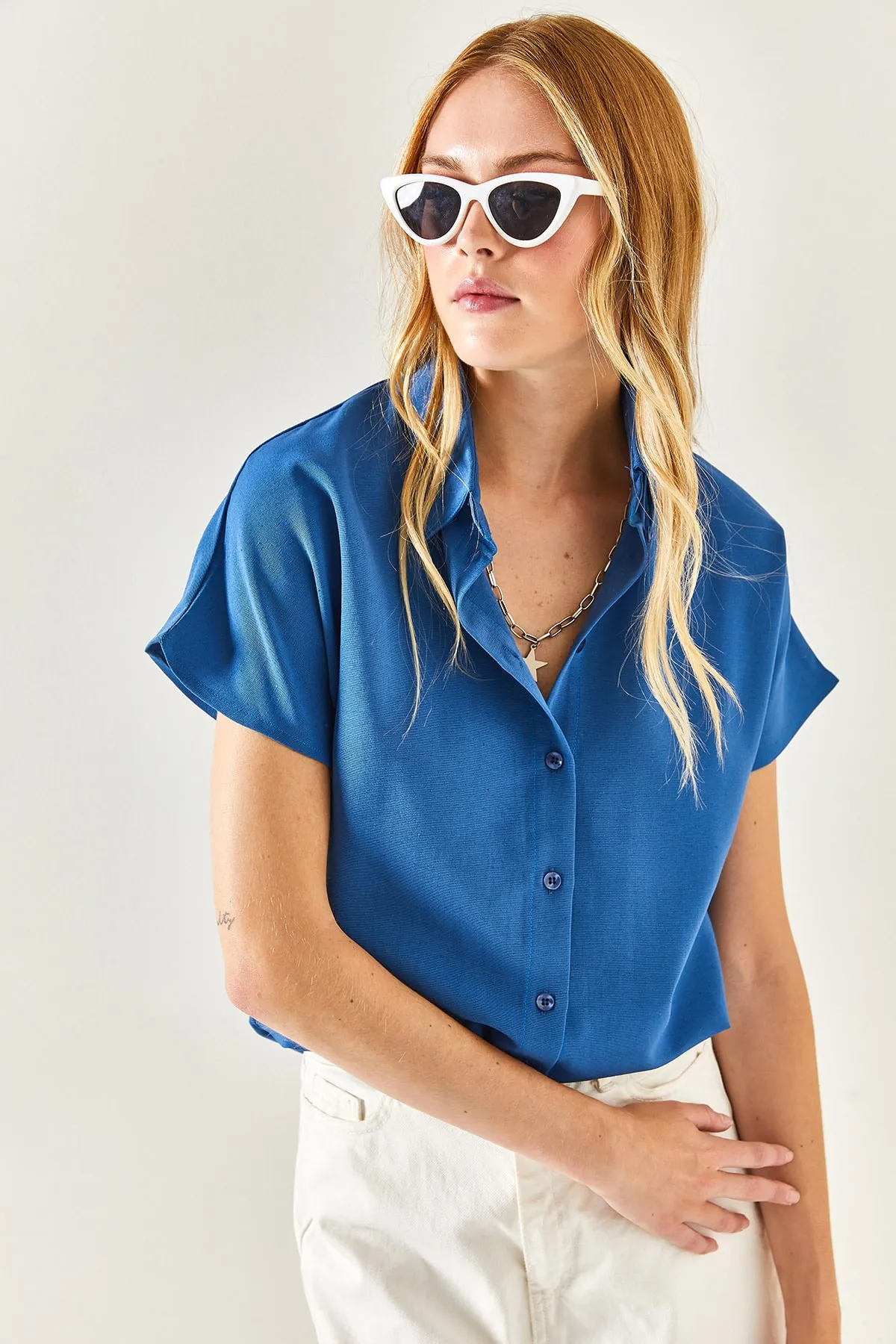 Olalook  Hemd - Blau - Oversized