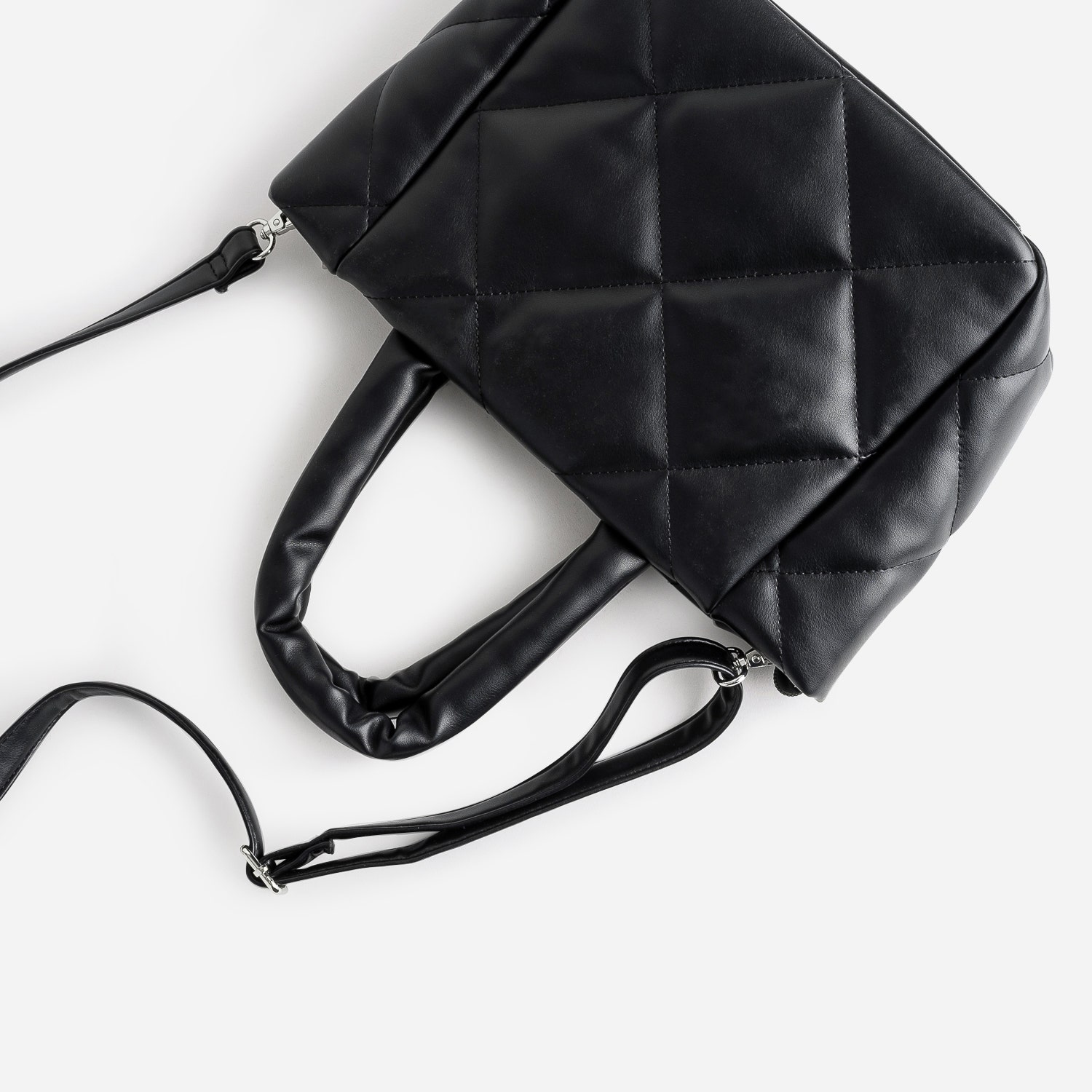 Sac à main TEXTO noir matelassé