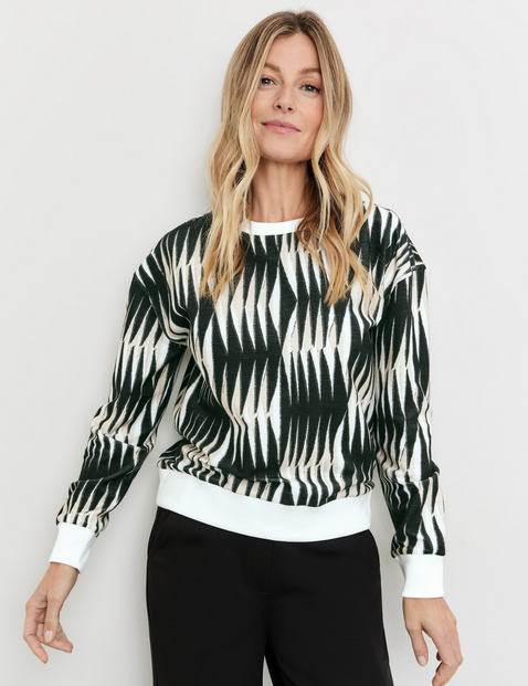 Gemustertes Langarmshirt aus Baumwolle