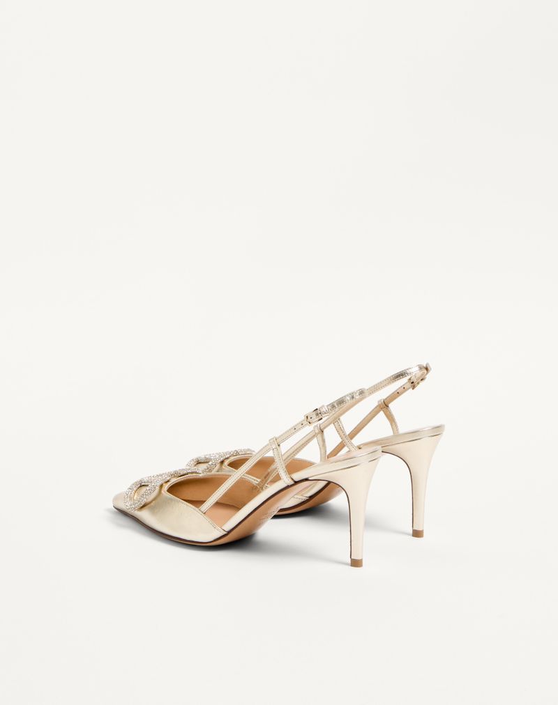 VLogo Glow Slingback Pumps i 80 mm lamineret nappa