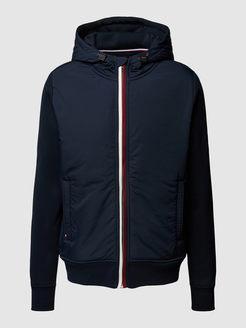 Sweatjacke mit Label-Detail in marineblau