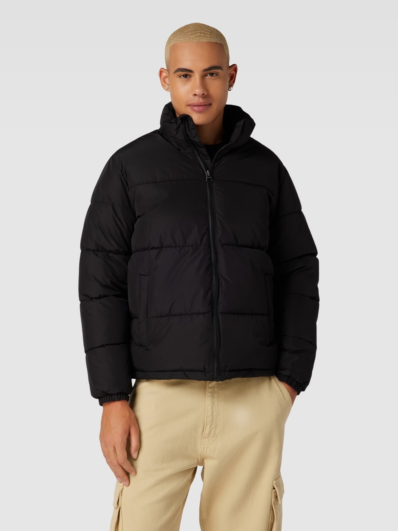 Steppjacke in Two-Tone-Machart Modell 'MELVIN' in schwarz