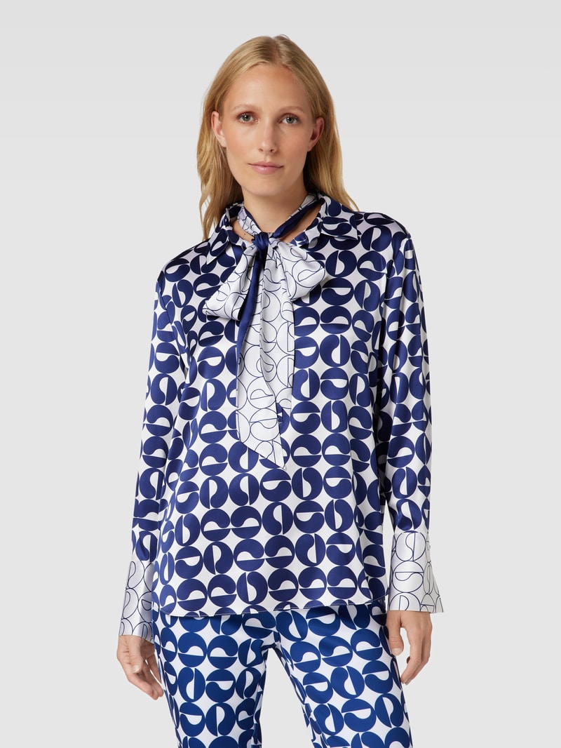 Bluse mit V-Ausschnitt in royalblau