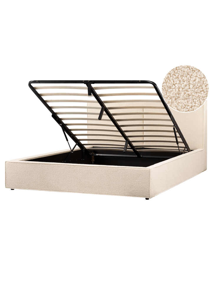 Beliani Doppelbett MOISSAC in Beige - (W) 197 x (H) 108 x (L) 224 cm günstig kaufen onesize