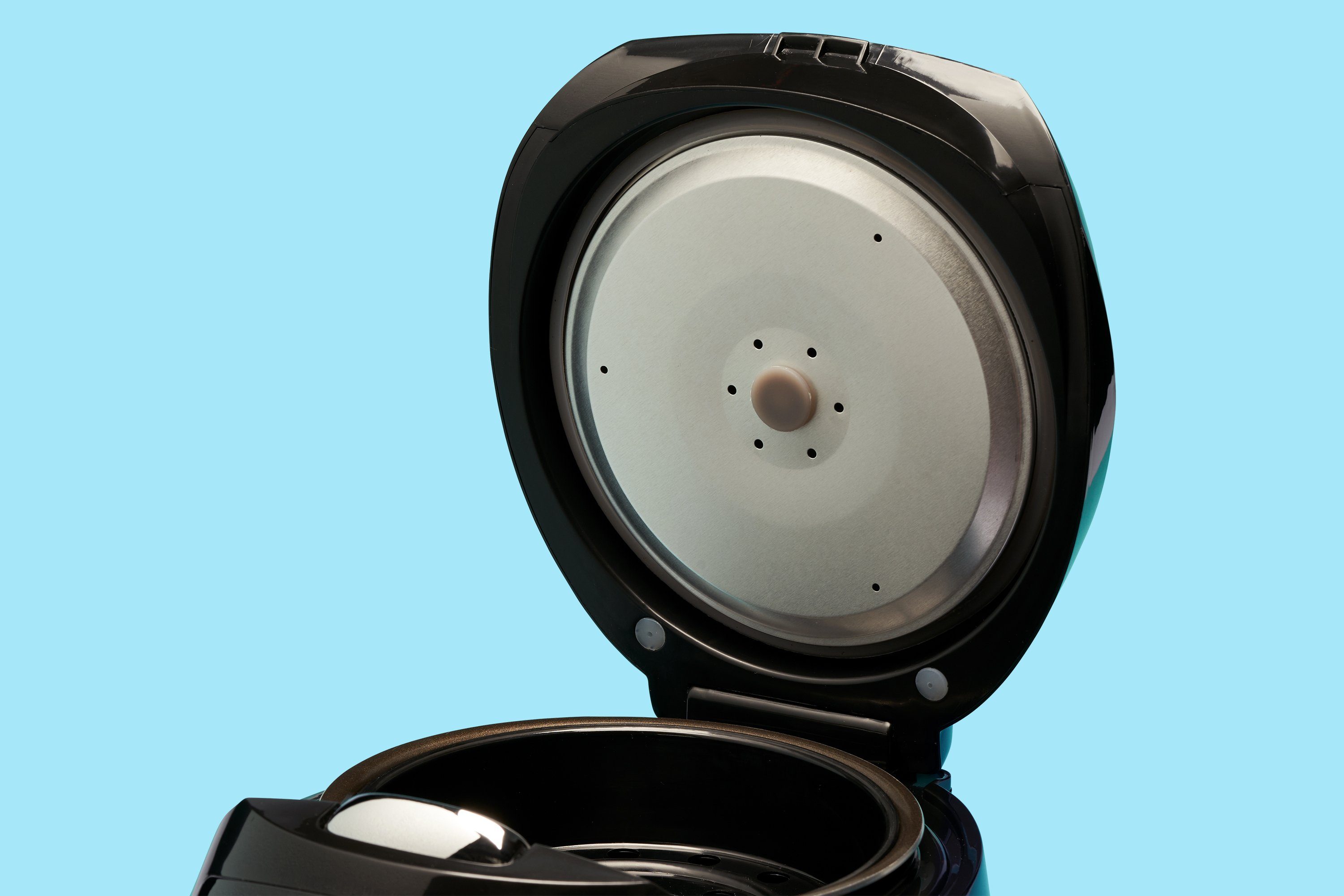 Reishunger Reiskocher - Digitaler Mini Reiskocher, 350 W, Dämpfeinsatz, Messbecher, Reislöffel, Timer- und Warmhaltefunktion