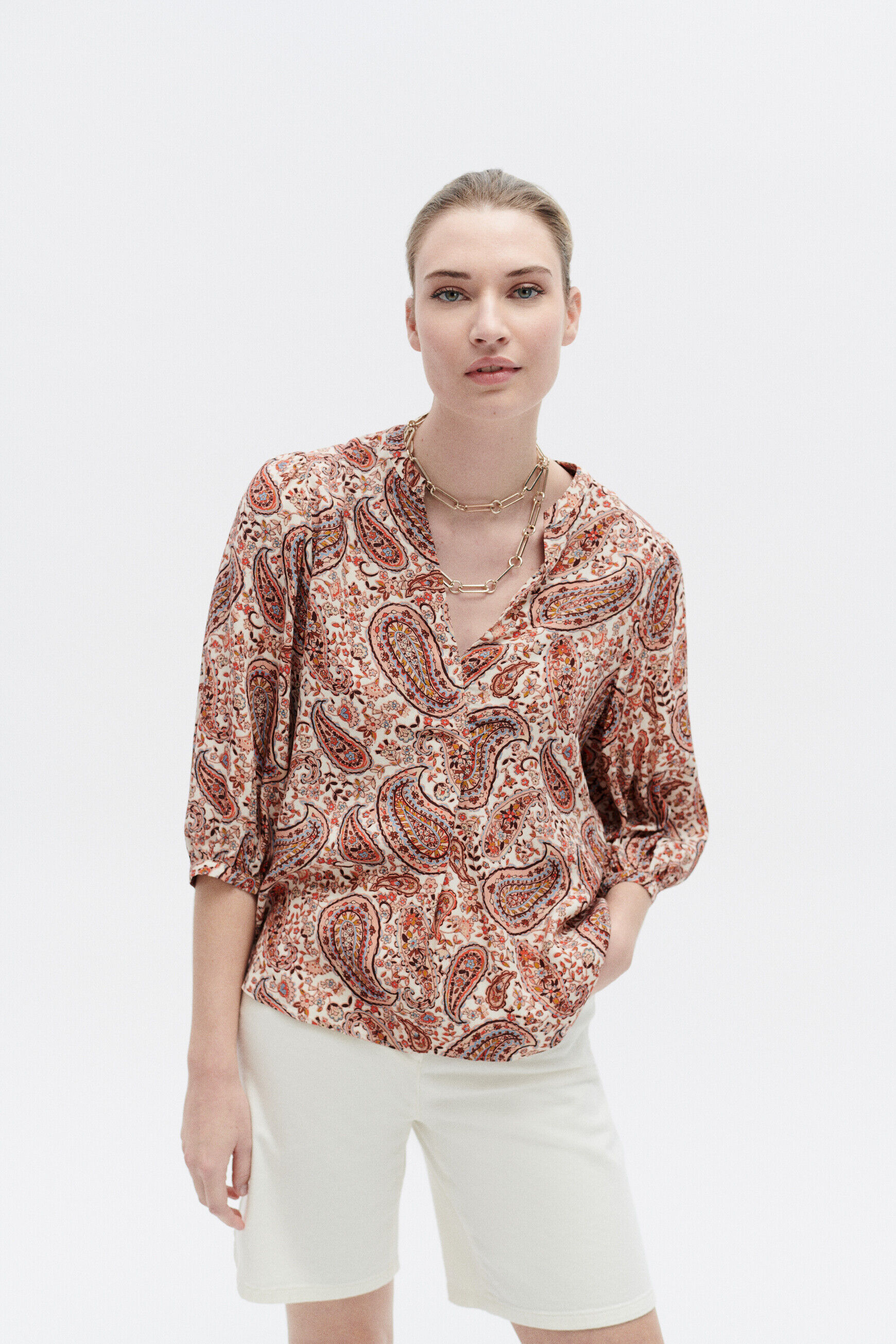 Blouse cassy camel femme