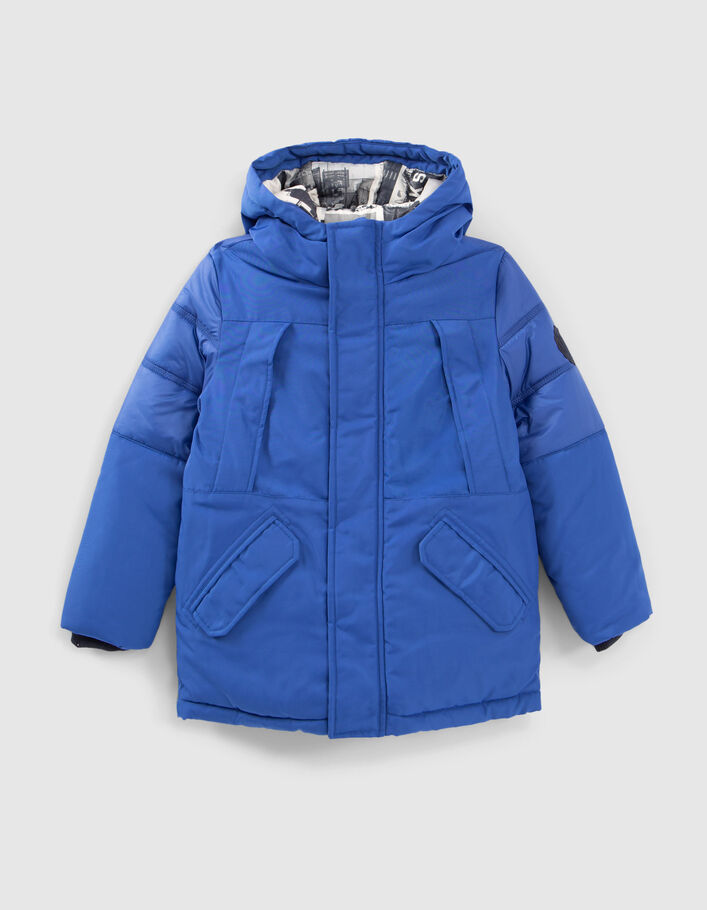 Parka bleu électrique détails matelassés garçon