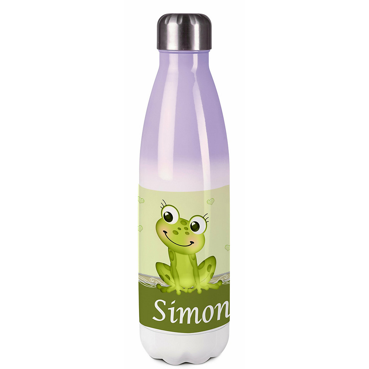 Edelstahl Kinder Thermoflasche / Trinkflasche bunt Frosch Spülmaschinenfest, Auslaufsicher, Bruchfest, Doppelwandig, Für Heißgetränke geeignet, Mit Deckel, Isoliert