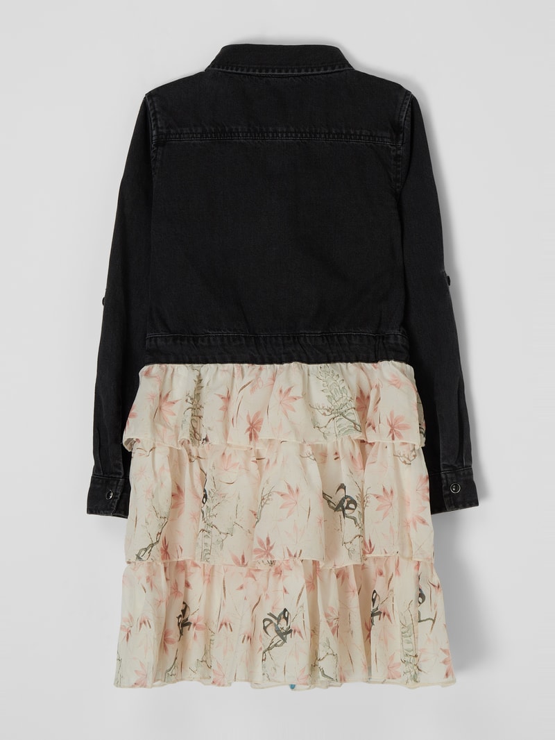 Kleid mit Oberteil aus Denim in schwarz