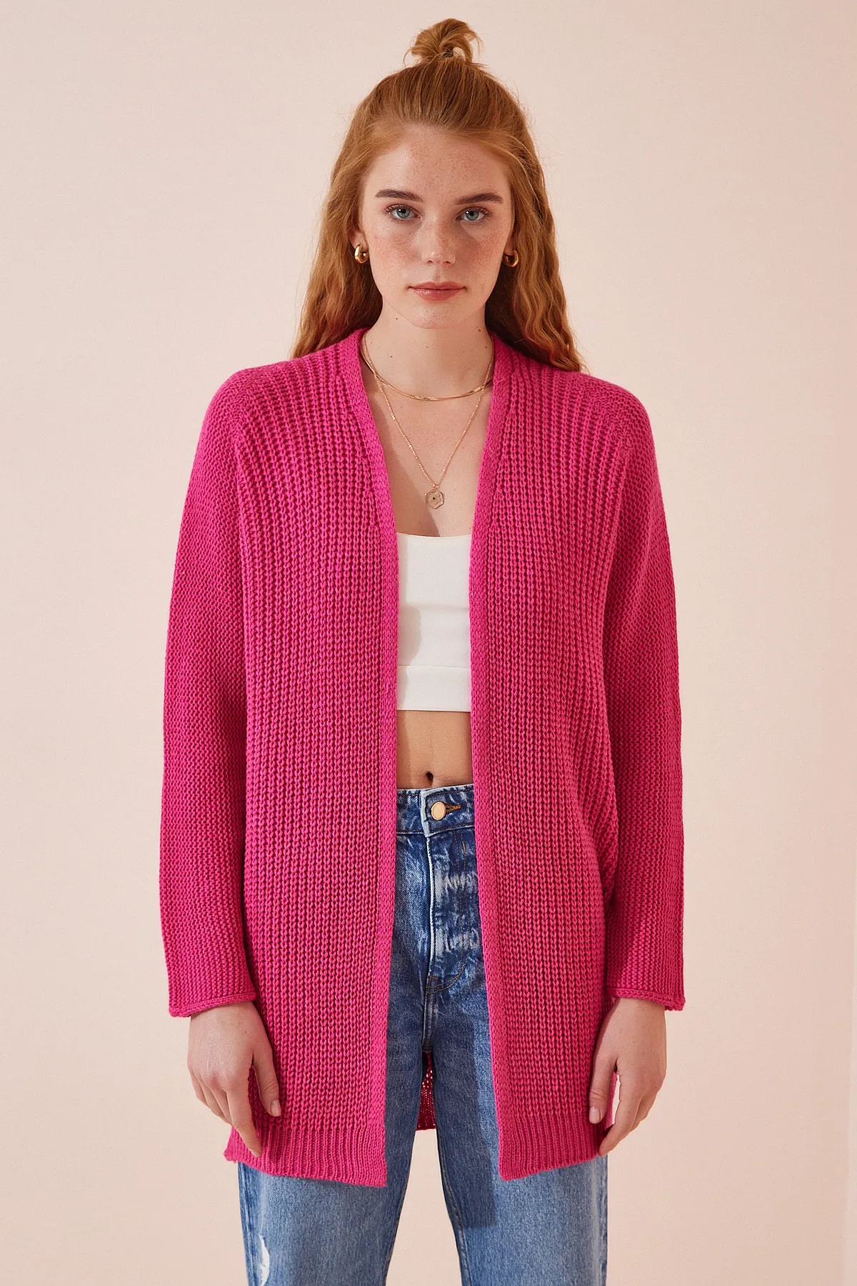 Happiness İstanbul  Strickjacke - Rosa - Regular Fit