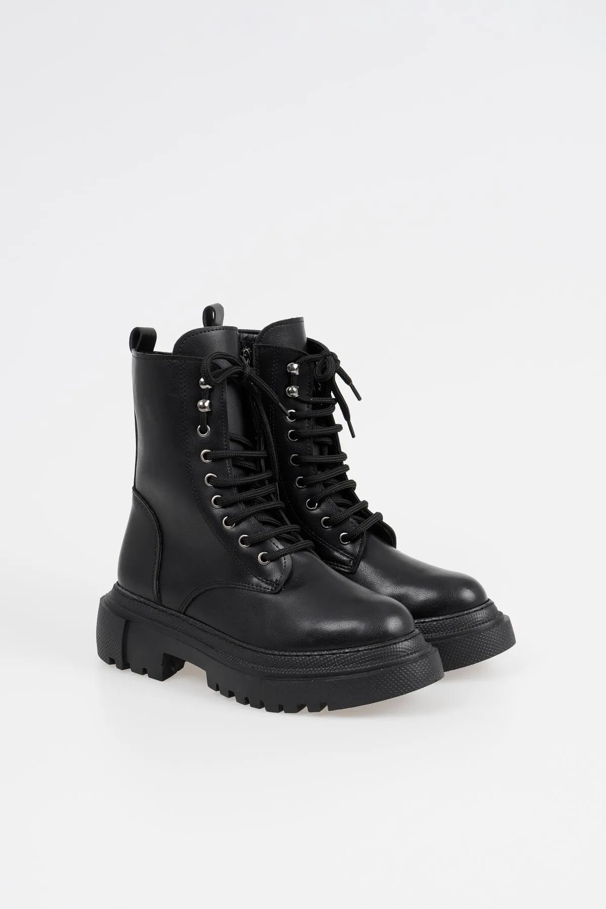 CZ London  Damen-Schnürstiefel mit Reißverschluss, dicke Sohle, Winterschuhe