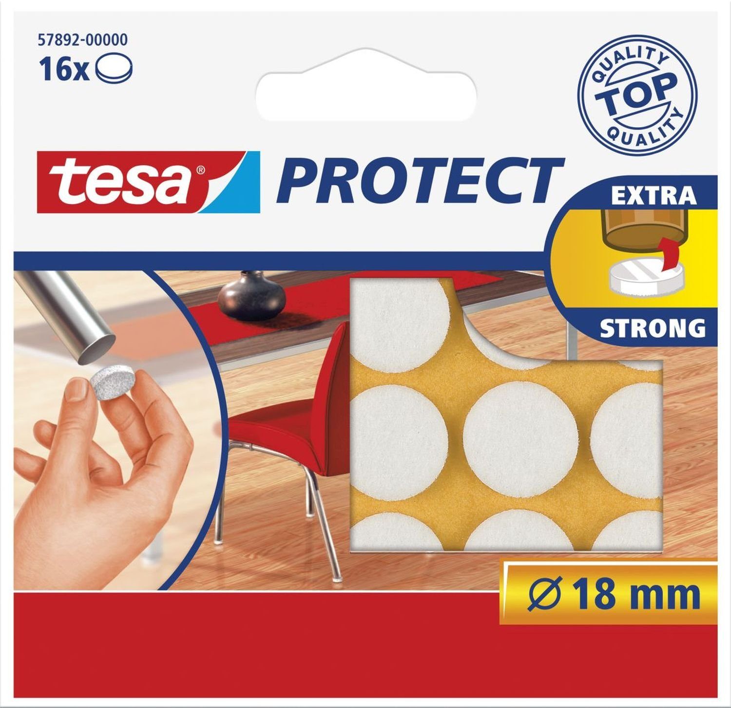 tesa Kugelschreiber tesa Protect Filzgleiter rund 18mm weiß 16St.
