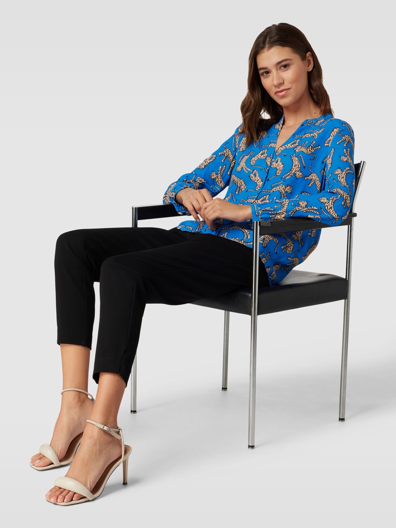 Bluse mit Allover-Print Modell 'REMIX' in royalblau