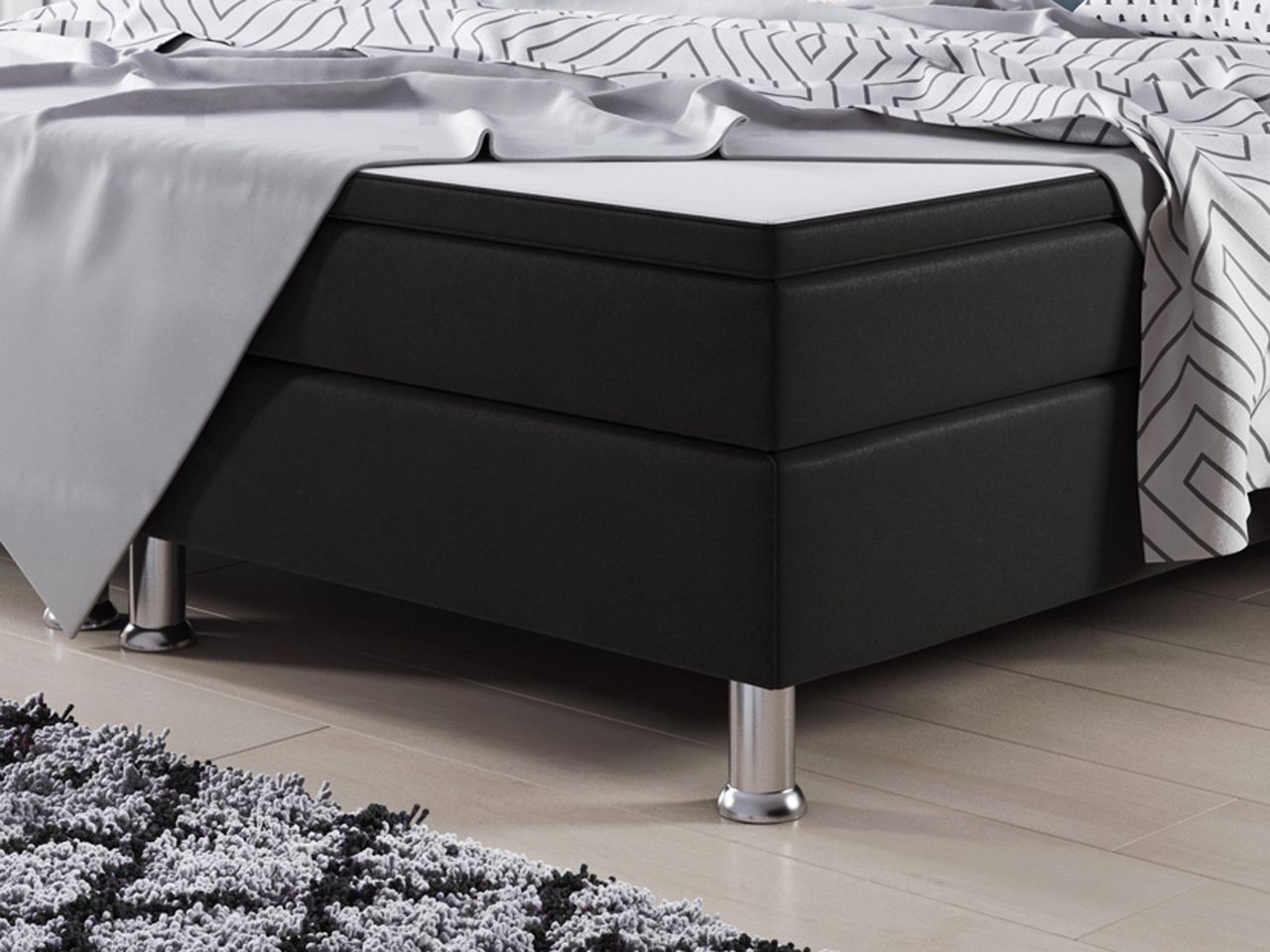 IHG Boxspringbett Jump 180x200 Webstoff Schwarz Typ 2