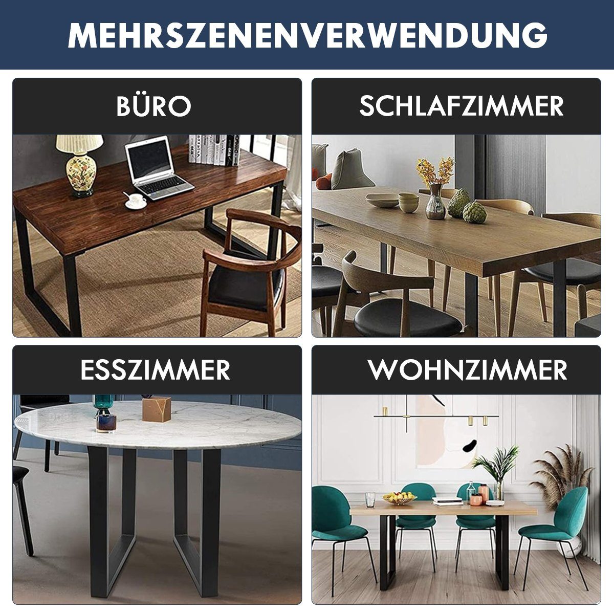 iscooter Tischbein 2er-Set Tischbein Metallfuß für Sitzbank, 45 x 40 / 71 cm, Stahl, für Tischuntergestell, DIY Sitzbank, Couchtisch