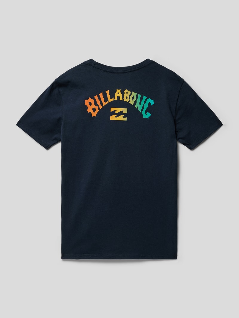 T-Shirt mit Label-Print Modell 'ARCH' in marineblau