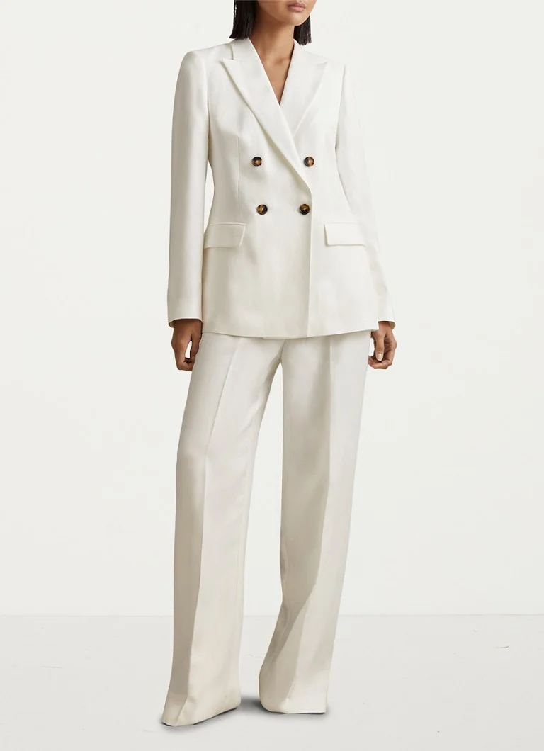 Blazer doppiopetto Reiss Lori in misto lino