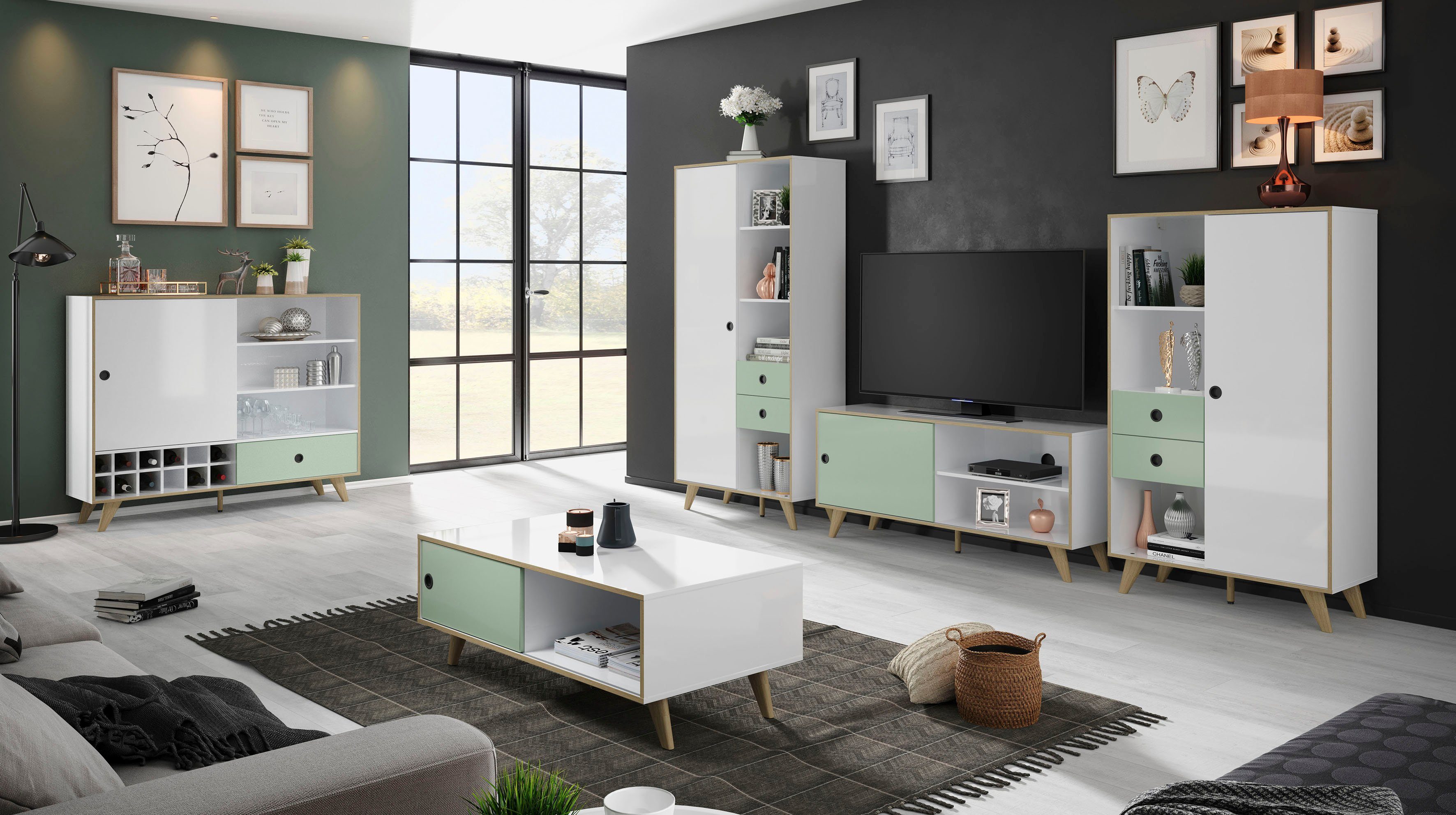 INTER-FURN Wohnzimmer-Set Adelaide, (3-St), Modernes Design