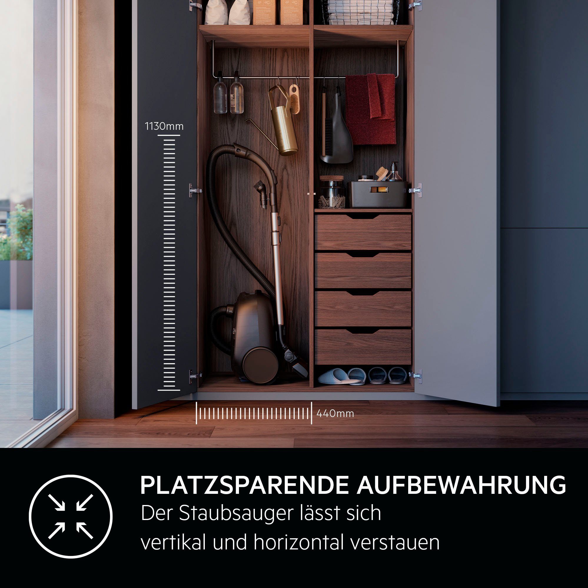 AEG Bodenstaubsauger CLEAN 6000 (AB61C2DB), 850 W, mit Beutel, hohe Saugleistung, inkl. Zusatzdüsen, 50 % Recyclingkunststoff