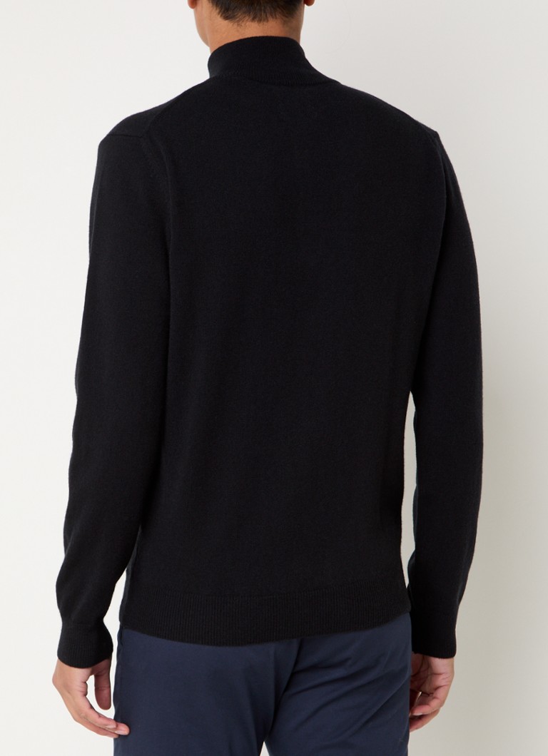 Gant Fine-knit wool pullover with half zip