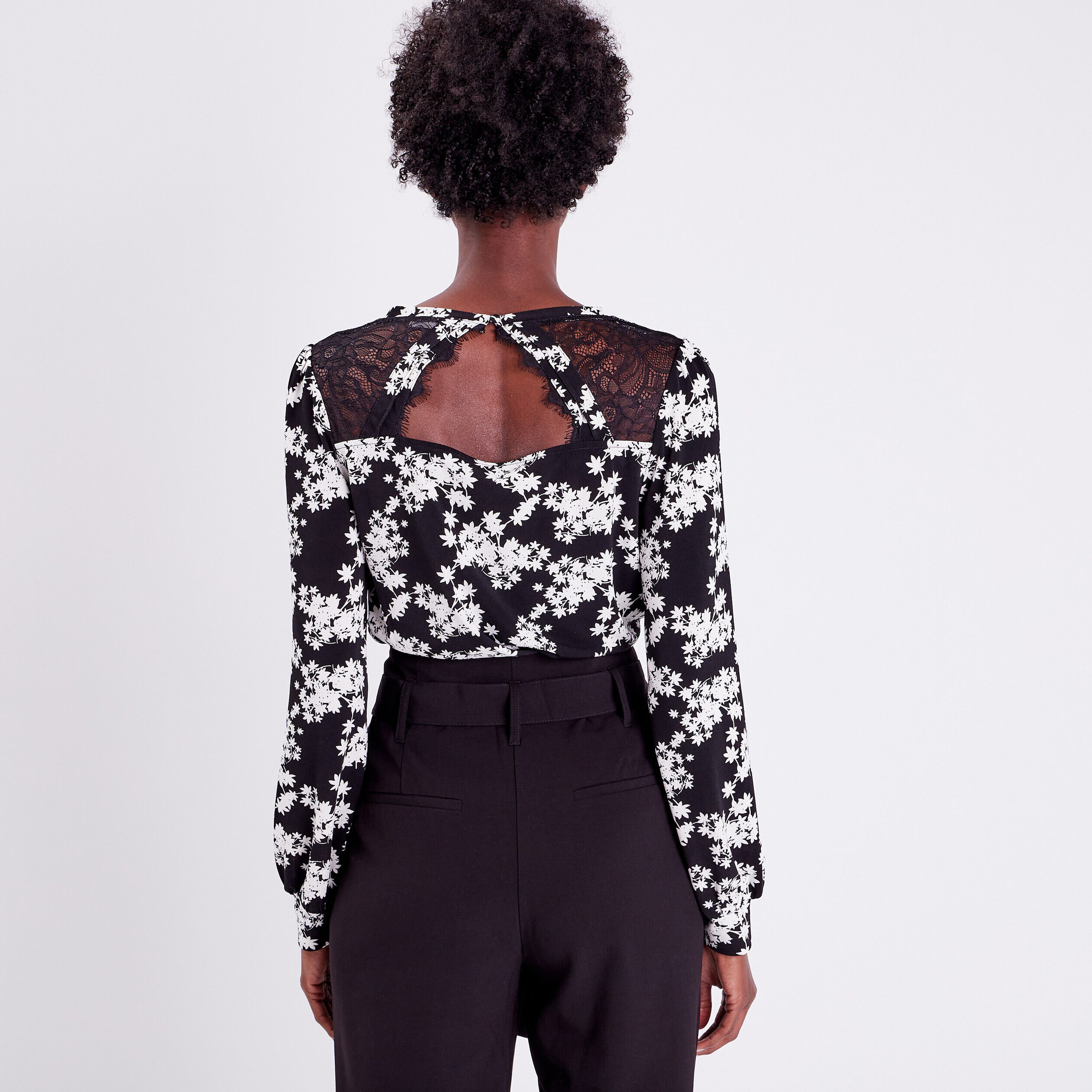 Blouse manches longues noir femme | Cache Cache