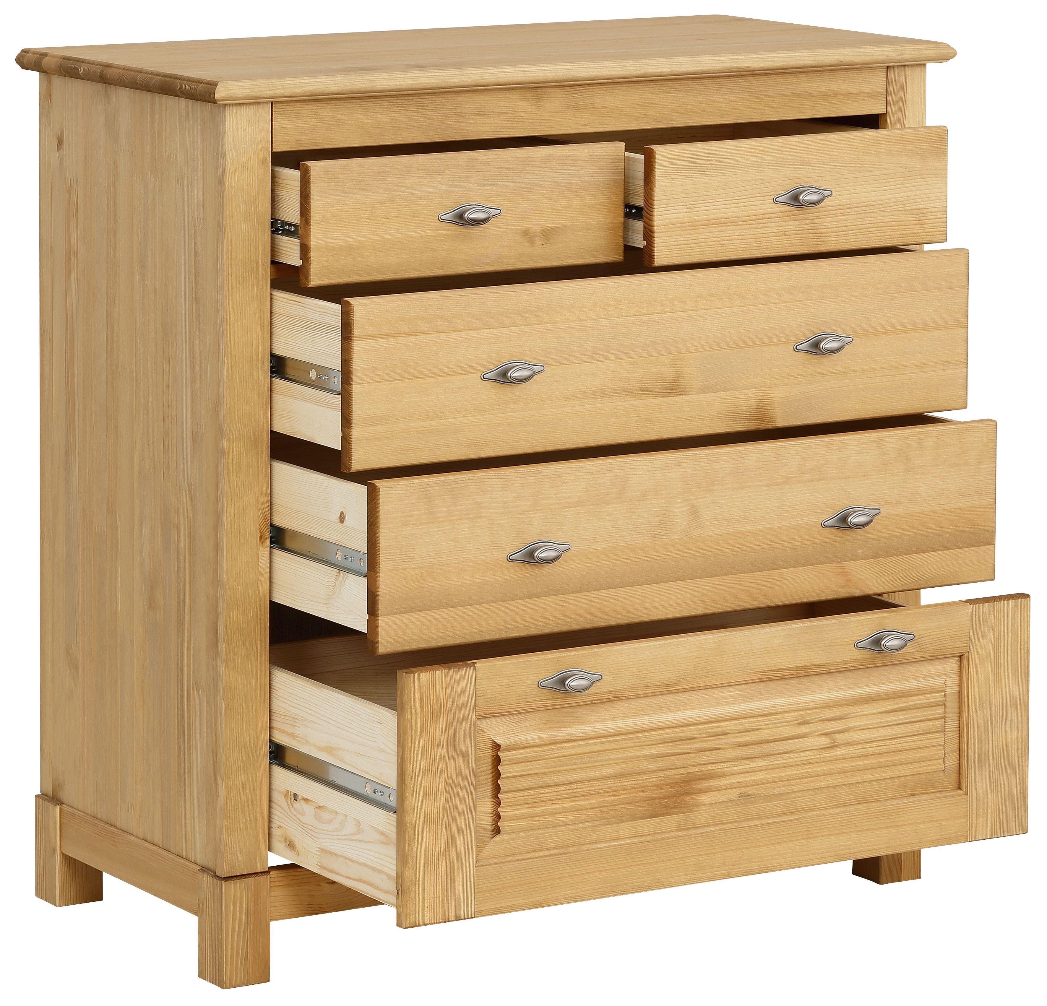 Home affaire Schubkastenkommode Rauna, aus massiver Kiefer mit 5 Schubladen, Breite 96 cm