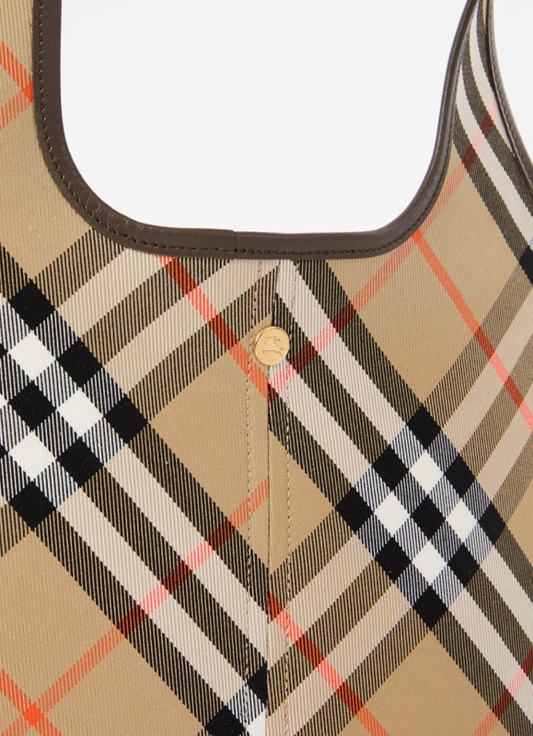 Burberry lerretshopper med detaljer i kalveskinn og avtakbar veske