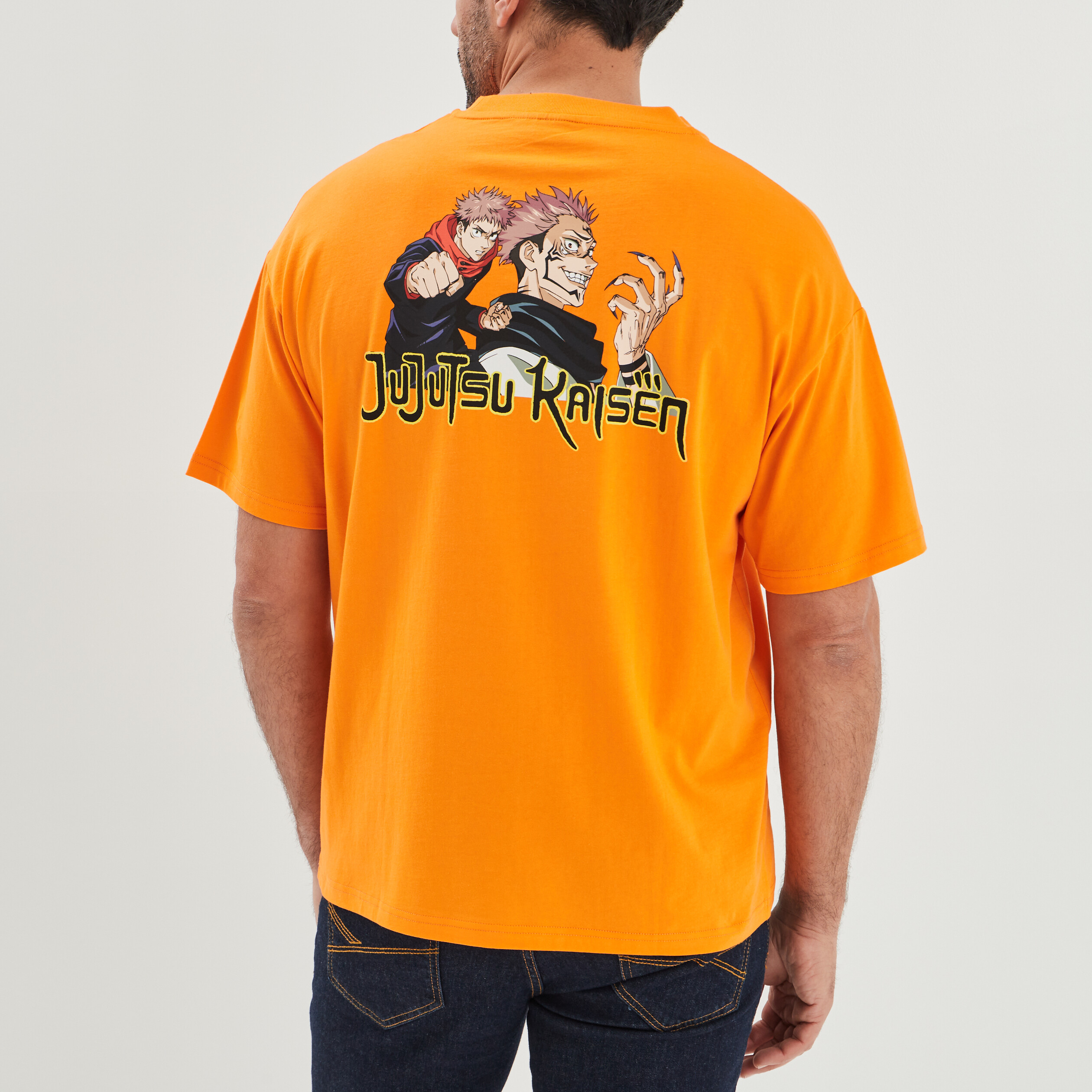 T-shirt manches courtes Jujutsu Kaisen orange foncé homme | La Halle
