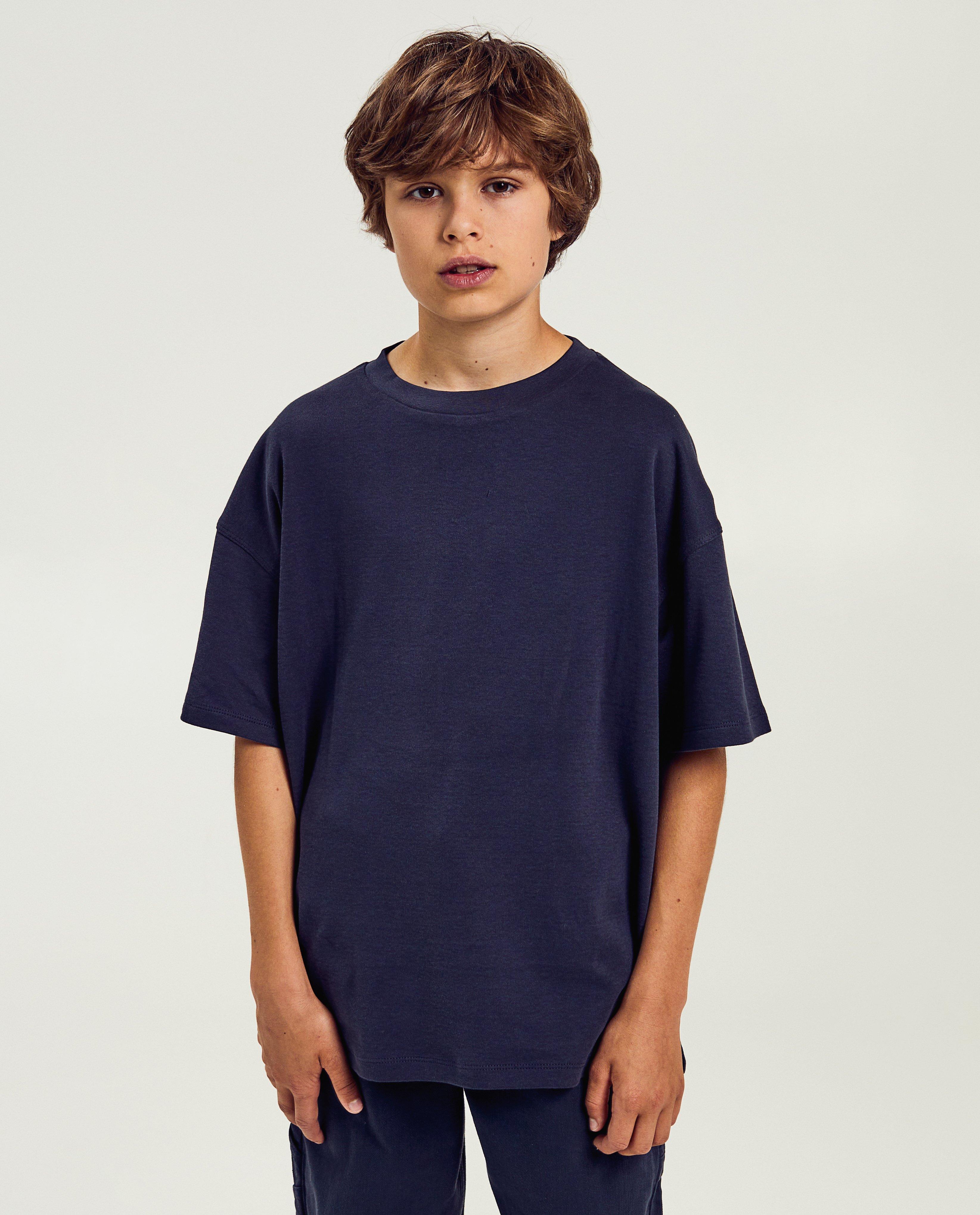 Tricou Fish & Chips albastru închis, uniformă școlară albastru închis